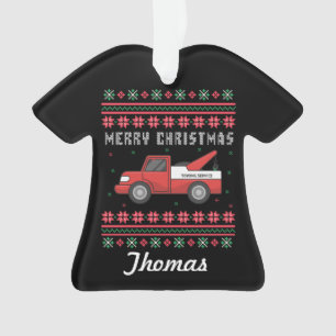 Chandail de Noël moche de camion de remorque perso