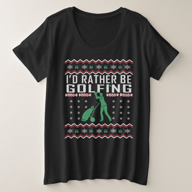 Chandail de Noël moche de golf Je préférerais fair (Design devant)