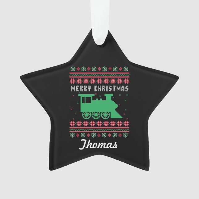 Chandail de Noël moche du train de locomotives (devant)