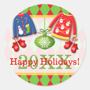 Chandail de Noël moche Happy Holidays Sticker