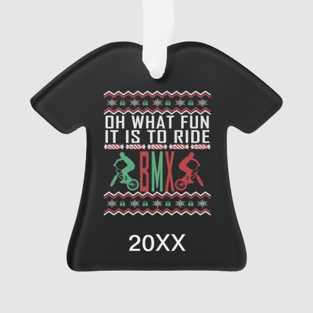 Chandail de Noël moche pour cavalier BMX personnal (devant)