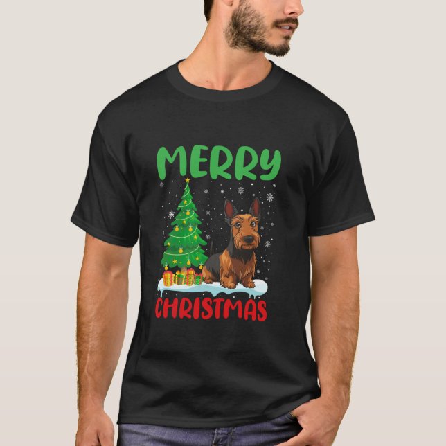 Chandail écossais Terrier Dog Tree Xmas Sweat Laid (Devant)