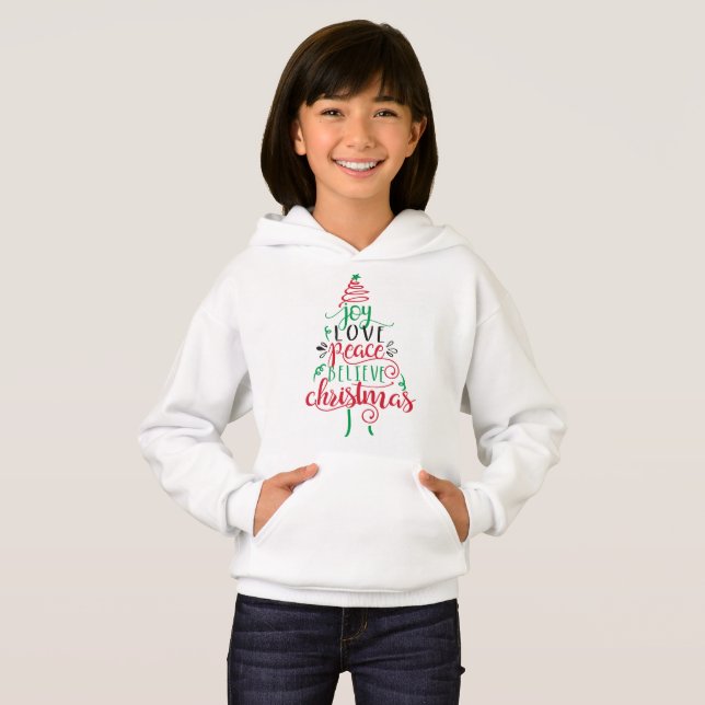 Chandail Joy Love Peace Believe Noël (Devant entier)
