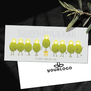Chandeleur de Hanukkah Olives Carte avec logo de