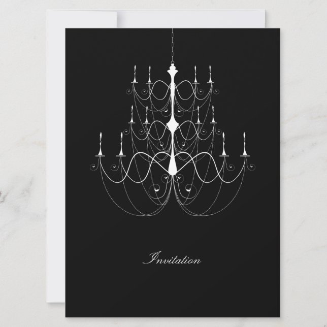 Chandelier blanc - Faire-part de mariage (Devant)