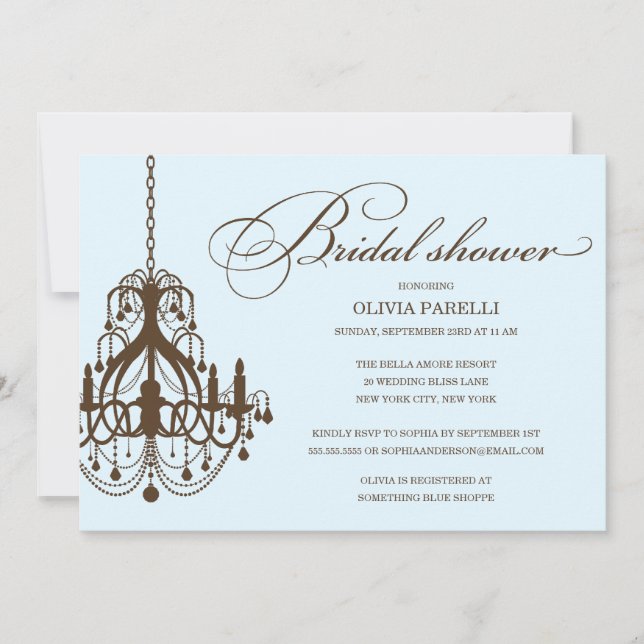 CHANDELIER BLEU ET BROWN| INVITATION FÊTE DE L'MAR (Devant)