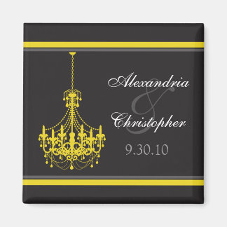 Chandelier classique mariage Favor Magnet (jaune)