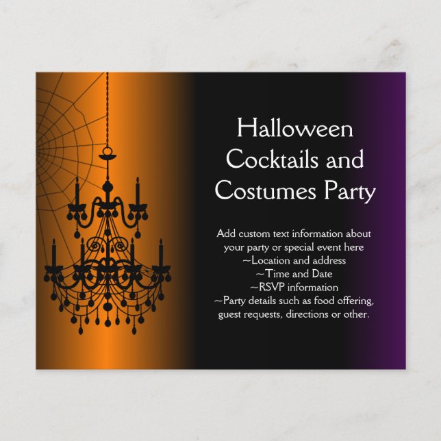 Chandelier d'Halloween orange/noir (Devant)