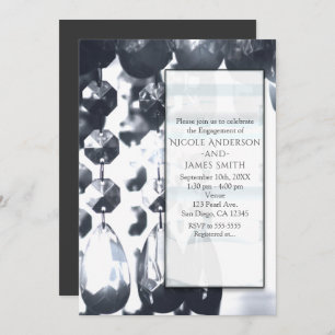 Chandelier en verre Glam Invitations de la partie