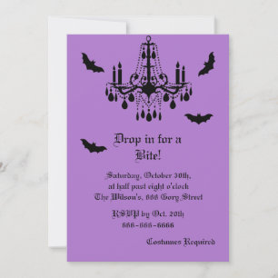 Chandelier et Damask Halloween Invitation