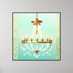 Chandelier Français Art mural sur toile 40x40 pouc