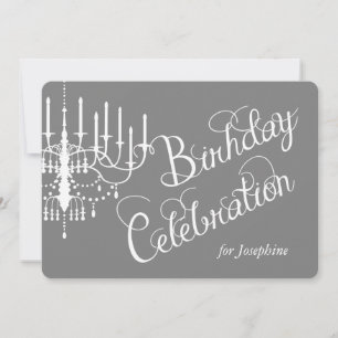 Chandelier gris Elégant Invitation d'anniversaire