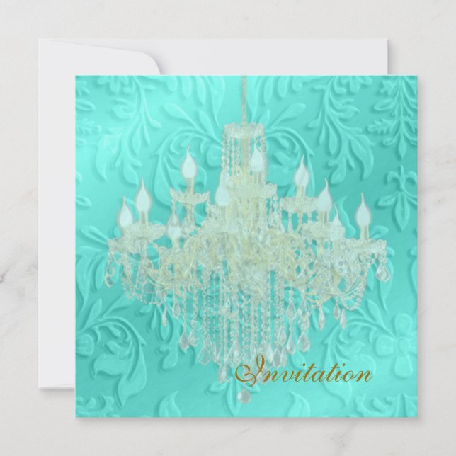Chandelier, invitations de mariage (Devant)