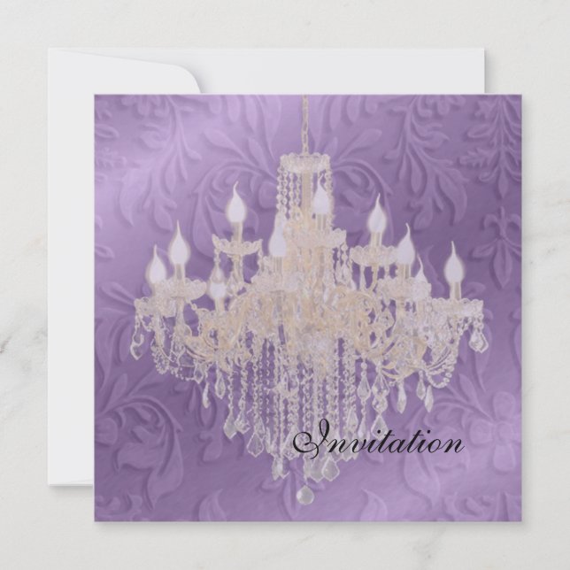 Chandelier, invitations de mariage (Devant)