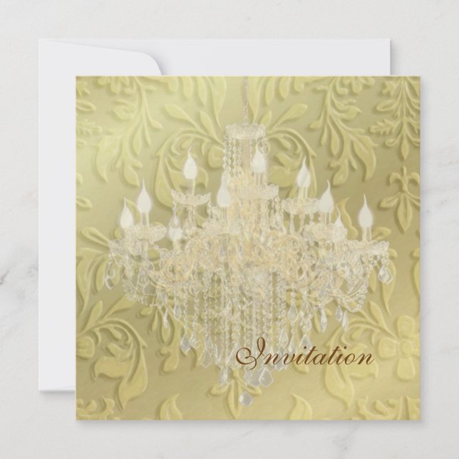 Chandelier, invitations de mariage (Devant)