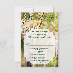 Chandelier Mariage de carte R.S.V.P. 3,5x5 en chên