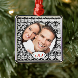 Chandelier noir Damask Photo Ornement de Noël