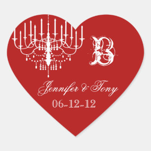 Chandelier rouge et blanc Stickers Coeur personnal