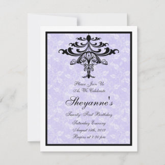 Chandelier violet Invitation à la fête du 21e anni