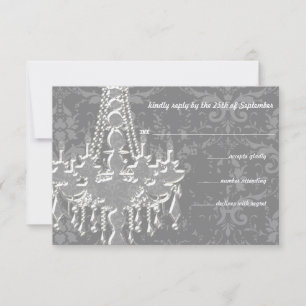 Chandeliers Argent et Gris Damassé Mariage RSVP