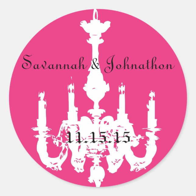 Chandeliers Vintages rose Fuchsia Stickers de mari (Devant)