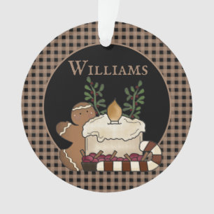 Chandelle de campagne primitive et bonbons Nom Noë