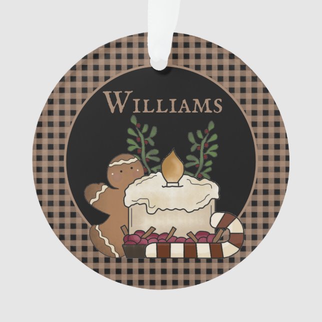 Chandelle de campagne primitive et bonbons Nom Noë (devant)