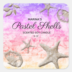Chandelle de plage Starfish Pastel Shells Sticker