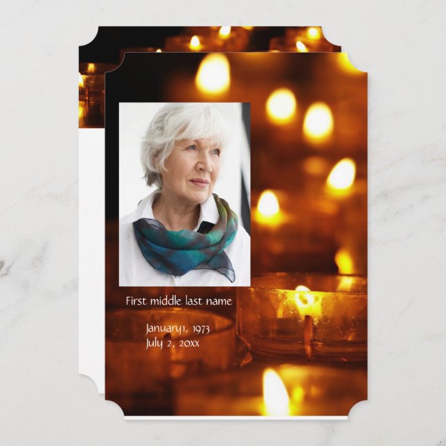 Chandelles Invitations du service commémoratif Lum (Devant / Derrière)