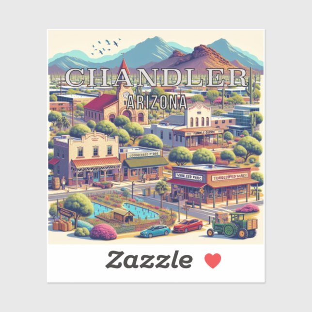 Chandler Arizona Sticker 3 pouces Vinyl (Feuille)