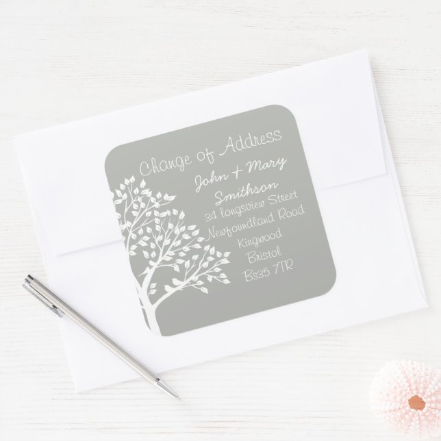 Changement d'adresse autocollant (Enveloppe)