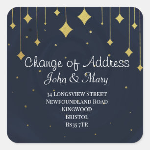 Changement d'adresse autocollant de noël or