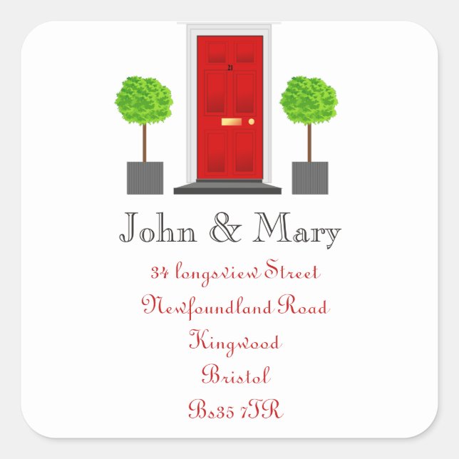 Changement d'adresse autocollant porte avant (Devant)