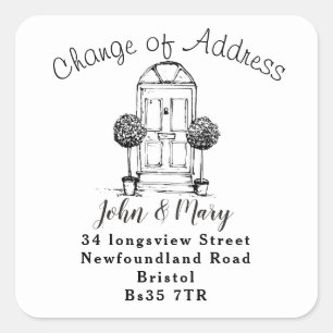 Changement d'adresse autocollant porte avant