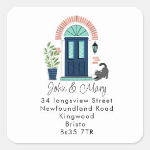 Changement d'adresse autocollant Porte avant bleue