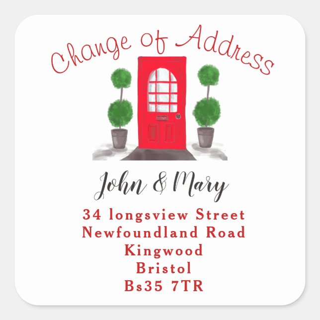 Changement d'adresse autocollant porte d'entrée ro (Devant)