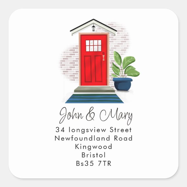 Changement d'adresse autocollant porte d'entrée ro (Devant)