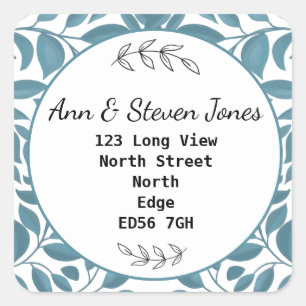 Changement d'adresse carré feuille autocollant