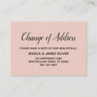 Changement d'adresse minimal et élégant Carte rose