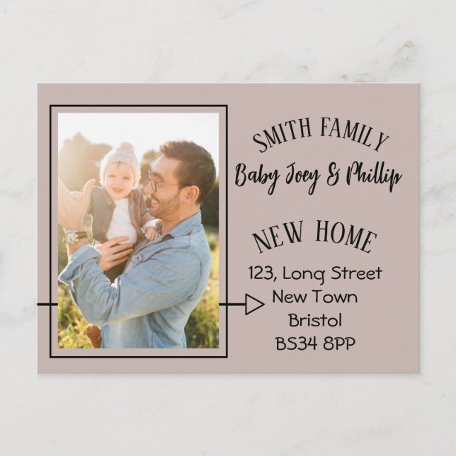 Changement d'adresse moderne Carte postale photo (Devant)