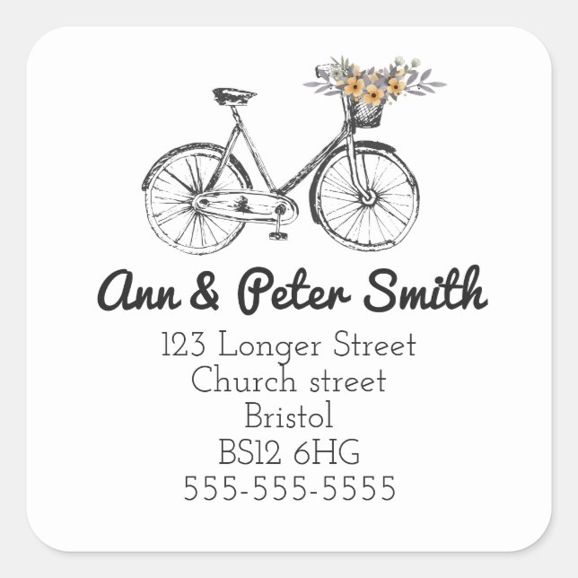 Changement d'adresse retour étiquette fleurs de bi (Devant)