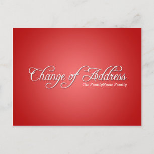 Changement d'adresse rouge moderne la carte