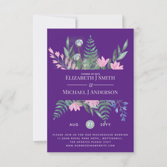Changement de date Plans Report Fleur sauvage Chic (Devant)