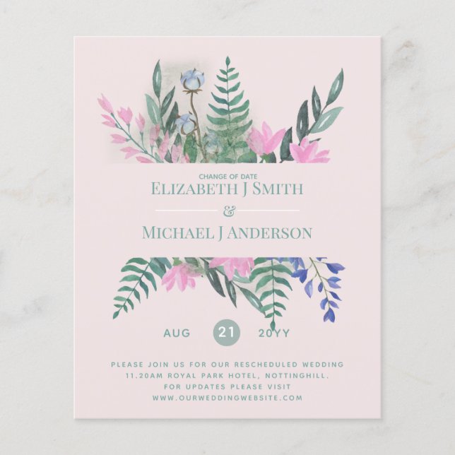 Changement de date Plans Report Fleur sauvage Chic (Devant)