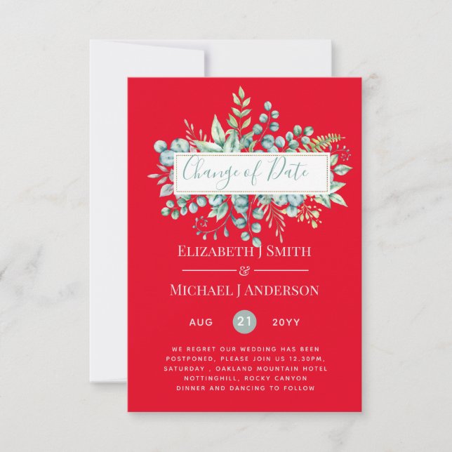 Changement de plan Date Greenery Eucalyptus Event (Devant)