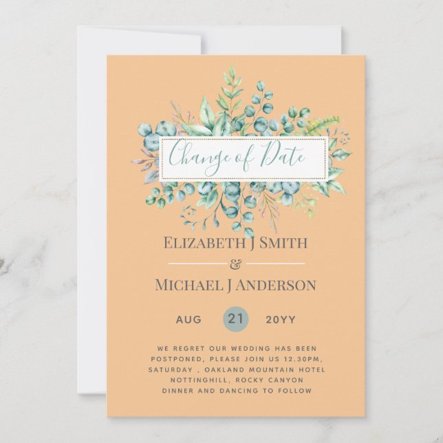 Changement de plan Date Greenery Eucalyptus Event (Devant)