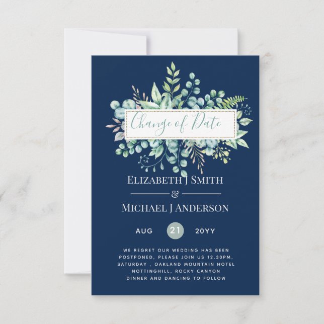 Changement de plan Date Greenery Eucalyptus Event (Devant)