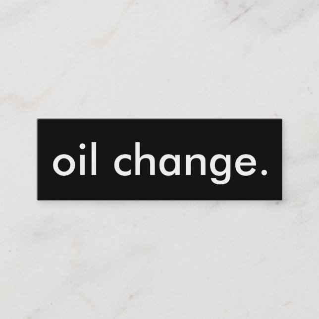 changement d'huile. carte perforée de fidélité (Devant)