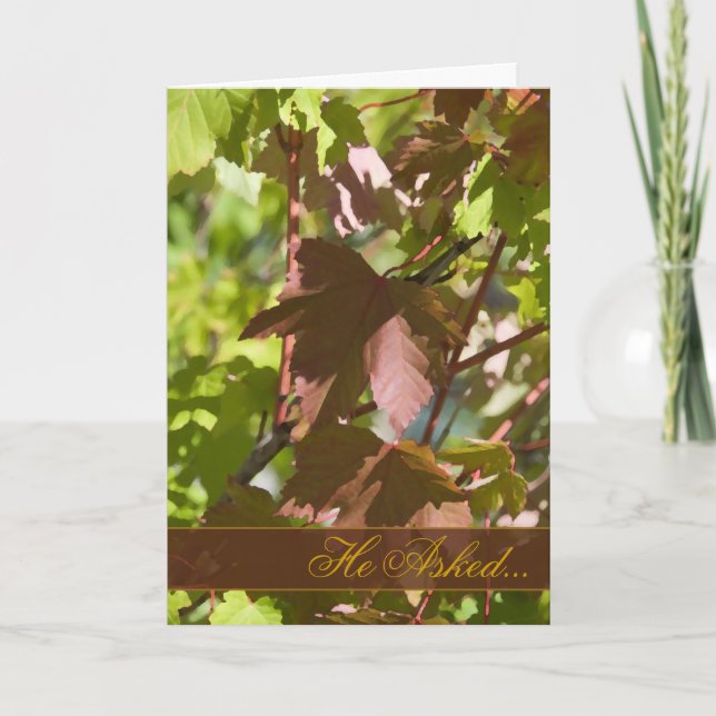 Changer d'automne Feuille Faire-part Fiançailles (Devant)