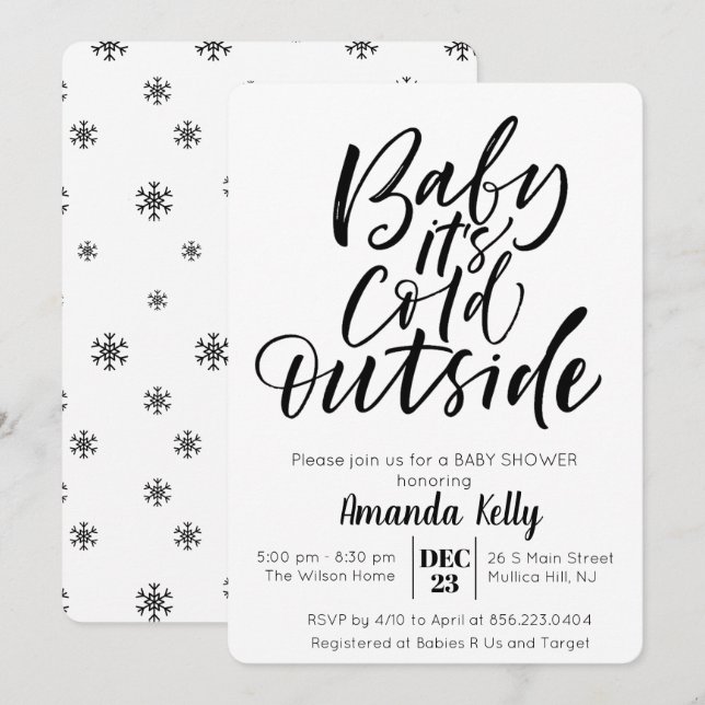 CHANGER DE COULEUR - Invitation de Baby Shower Mod (Devant / Derrière)